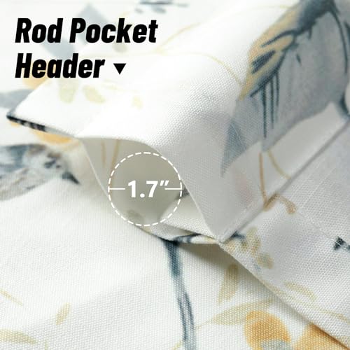 VOGOL Faux Linen Bird Print Curtain Valance, 54 x 18, 1 Panel, Gray - color: Grey, size: 54"W x 18"L (Pack of 1)
