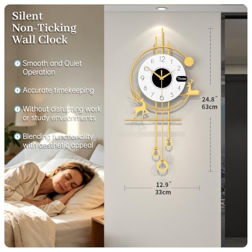 Modern Wall Clocks Battery Operated Silent Clock for Living Room - style: Casual