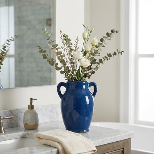 Sunddo Blue Ceramic Vase for Pampas Grass, 8 Inch - color: Blue, size: 8 Inch