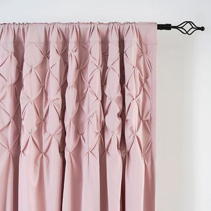 Pintuck Diamond Textured Thermal Insulated Window Curtains 52"W x 84"L - color: Peach Pink, size: 52"W x 84"L (Pack of 2)