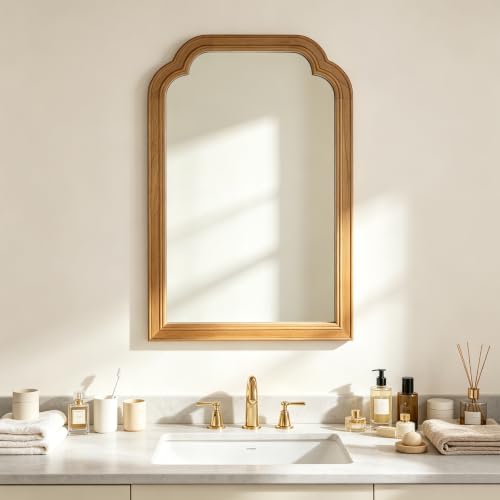 Bathroom Mirror for Over Sink, 30x20 Inch Wood Frame Decorative Wall Mirror - color: Wood, size: 30"L x 20"W