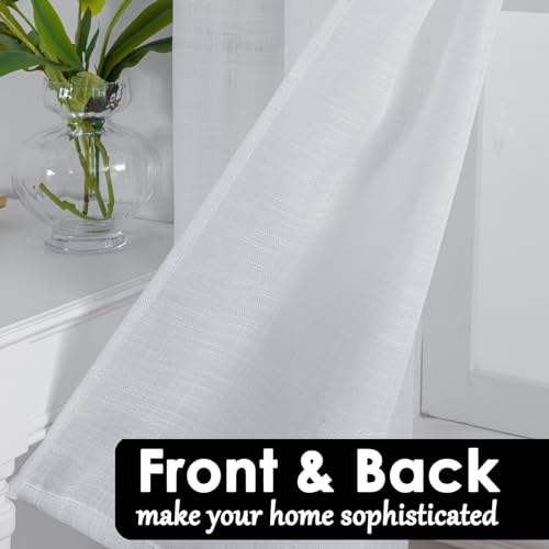 Beda Home Tassel Linen Textured Swag Curtain Valance, White, 36 x 36 in - color: White, size: 36"W x 36"L (Pack of 2)