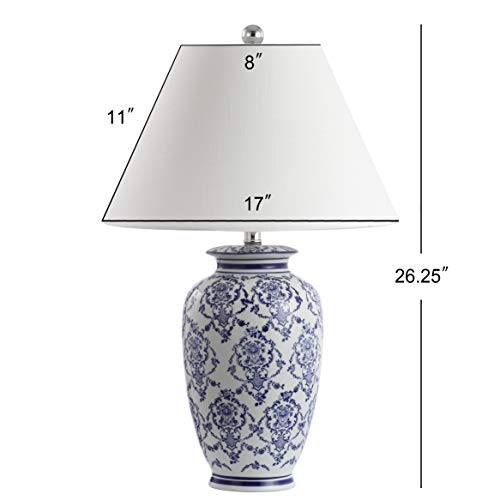 JONATHAN Y Juliana 26.25" Chinoiserie Ceramic Urn Table Lamp, Blue/White