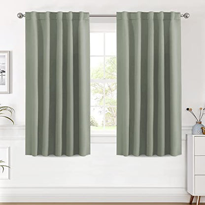 H.VERSAILTEX Blackout Curtains Thermal Insulated Window Treatment Panels Room Darkening Blackout Drapes for Living Room Back Tab/Rod Pocket Bedroom Draperies (2 Panels, Light Sage, 42 x 54 Inch) - color: Light Sage, size: 42"W x 54"L (Pack of 2)