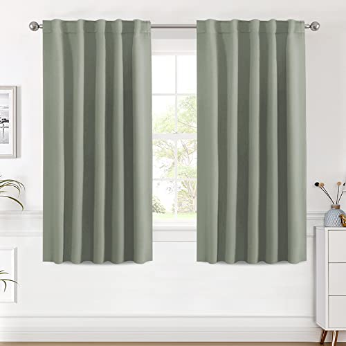 H.VERSAILTEX Blackout Curtains Thermal Insulated Window Treatment Panels Room Darkening Blackout Drapes for Living Room Back Tab/Rod Pocket Bedroom Draperies (2 Panels, Light Sage, 42 x 54 Inch) - color: Light Sage, size: 42"W x 54"L (Pack of 2)
