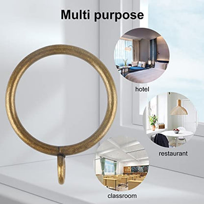 Antique Brass Curtain Rings with Eyelets for Up to 1.2-inch Curtain Rods (Set of 30 PCS Curtain Rings) - size: 1 1/2 inch Inner Diameter