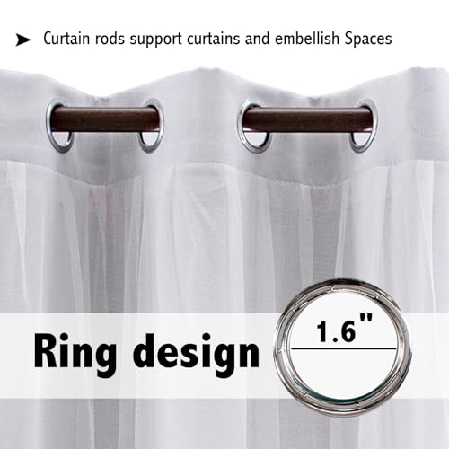 indistar Home Blackout Curtains Double Layer Solid Sheer Grommet Top Window Curtain Panel Pair, 52Wx63L,Greyish White - color: Greyish White, size: 52"W x 63"L (Pack of 2)