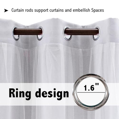indistar Home Blackout Curtains Double Layer Solid Sheer Grommet Top Window Curtain Panel Pair, 52Wx63L,Greyish White - color: Greyish White, size: 52"W x 63"L (Pack of 2)