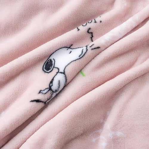 Berkshire Blanket Peanuts VelvetLoft Cute Character Snoopy Plush Throw Blanket,Peanuts Snoopy Make A Wish Spring Pink,Throw 55 in x 70 in (Official Peanuts Product) - color: Make a Wish Spring Pink, size: Throw (55 in x 70 in)