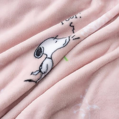 Berkshire Blanket Peanuts VelvetLoft Cute Character Snoopy Plush Throw Blanket,Peanuts Snoopy Make A Wish Spring Pink,Throw 55 in x 70 in (Official Peanuts Product) - color: Make a Wish Spring Pink, size: Throw (55 in x 70 in)