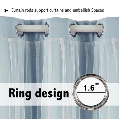 indistar Home Blackout Curtains Double Layer Solid Sheer Grommet Top Window Curtain Panel Pair, 35Wx63L,Sky Blue - color: Sky Blue, size: 35"W x 63"L (Pack of 2)
