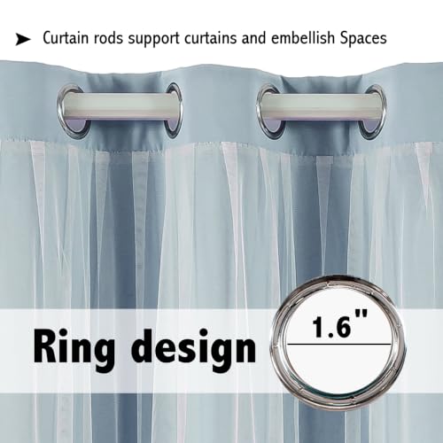 indistar Home Blackout Curtains Double Layer Solid Sheer Grommet Top Window Curtain Panel Pair, 35Wx80L,Sky Blue - color: Sky Blue, size: 35"W x 80"L (Pack of 2)
