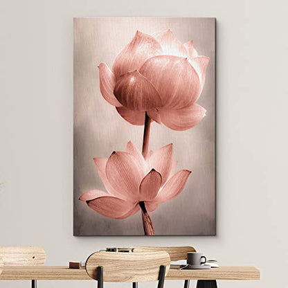 wall26 Canvas Wall Art - Closeup of Lotus Flower - Gallery Wrap Modern Home Art | Ready to Hang - 12x18 inches - color: Artwork - 06, size: 18"L x 12"W