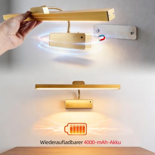 Battery Picture Light for Wall, Rechargeable Wireless Wall Sconce 1 Pack