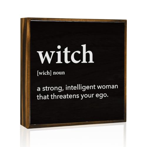 Witch Definition Black Halloween Wood Decor Sign for Table Shelf Decor2212 - color: Witch