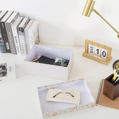 Soul & Lane - Photo Memory Storage Box, 11.7x7.7x4.5 In, Golden Bloom - color: Golden Bloom