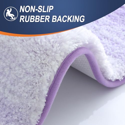 OLANLY Small Bathroom Rugs 24x16, Extra Soft Absorbent Microfiber Bath Rugs - color: Light Purple, size: 24" X 16"