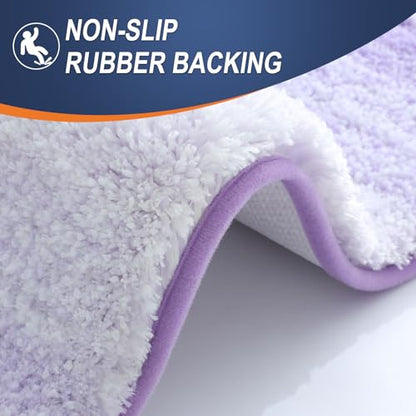 OLANLY Small Bathroom Rugs 24x16, Extra Soft Absorbent Microfiber Bath Rugs - color: Light Purple, size: 24" X 16"