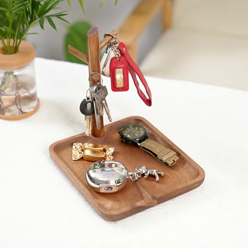 Wooden Key Tray, Key Tree Jewelry Organizer Entryway Solid Holder