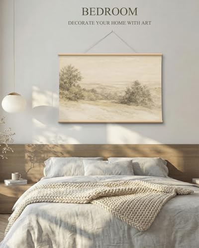 VIYYIEA Extra Large Canvas Wall Art - Soft Watercolor Landscape, 54x36 Inch - color: Soft Watercolor Shrubland