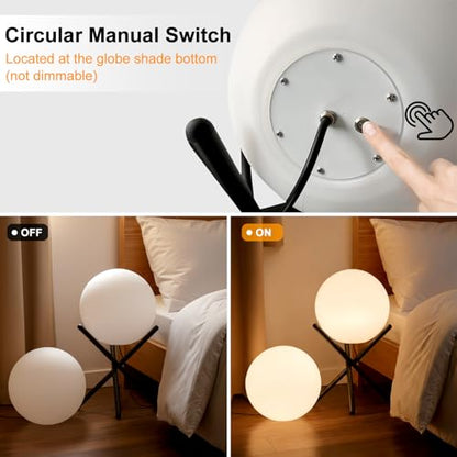 Lightdot Globe Floor Lamp, 12-Inch LED Ball Light 3000K with Tripod Base - color: 15.7''Warm White
