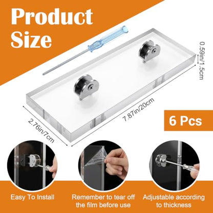 6 Pcs Small Acrylic Adjustable Glass Display Stand Adjustable Glass Display Stands for Aartwork Stained Ceramic Tiles Plaques for Picture Collectibles Office Trade Show Home