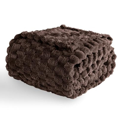 Excervent Big 3D Clouds Stylish Blanket for Bed, 50x70 Inches, Brown - color: Brown-l, size: 50"x70"