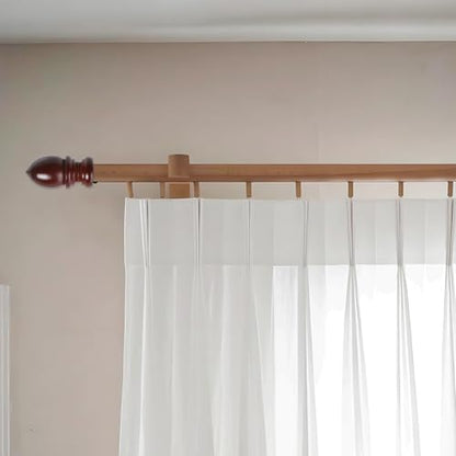 T Tulead Red Brown Finials for Curtain Rod 4PCS - style: Red Brown, 1.45", 4PCS