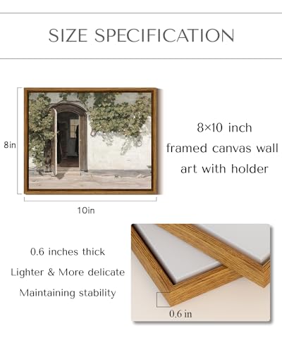 InSimSea Framed Canvas Wall Art Vineman Climbing The Walls Farmhouse Wall Decor Opening Door Painting Canvas Print Art Home Decor Aesthetic For Bedroom Bathroom Office 8x10in - color: Climbing Vine, size: 10"L x 8"W