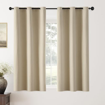 ChrisDowa Natural Blackout Curtains 72 Inches Long 2 Panels for Bedroom - color: Natural, size: 40"W x 72"L (Pack of 2)