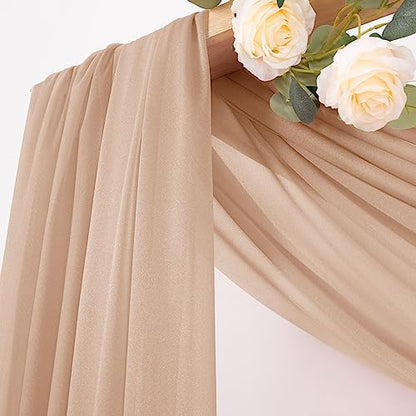 Sheer Gauze Wedding Arch Draping Fabric 29" x 20 FT 1 Panel Nude - color: Nude, size: 29"w x 240"l (Pack of 1)