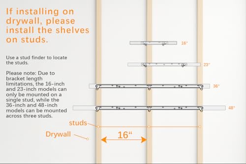 BAYKA Light Oak-Toned Floating Shelves 22.5in, Set of 3, Wall Mounted Shelf - color: G. Oak-toned - Mid-century Revival Style, size: 22.5inches