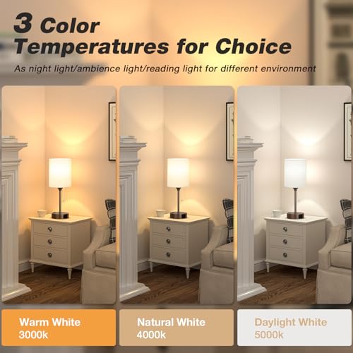 Small Bedside Table Lamp for Bedroom, Desk Lamp with USB Ports for Dorm - color: Beige-Brown, size: 14.6 in