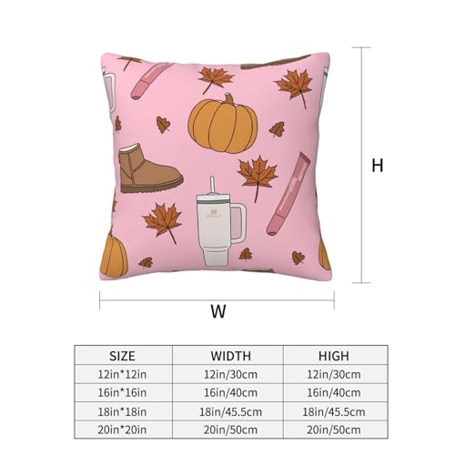 Pink Autumn Pumpkin Throw Pillow Covers Velvet 18 "x18 Inch - color: Color-32, size: 18" x 18" (Pack of 1)