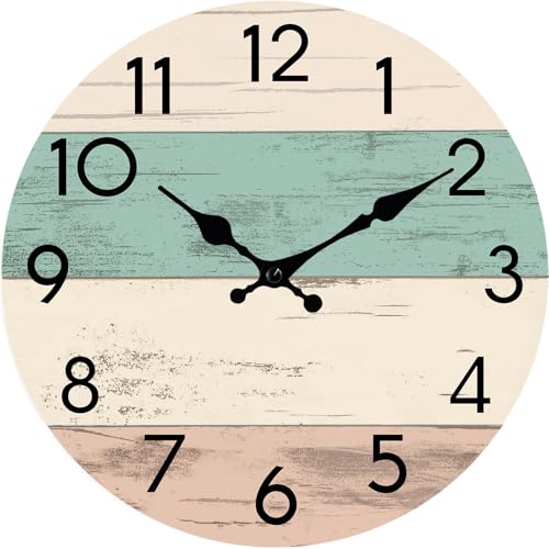 KECYET 8 Inch Wall Clock, Silent Battery Operated Analog Clock, Green - color: G_green