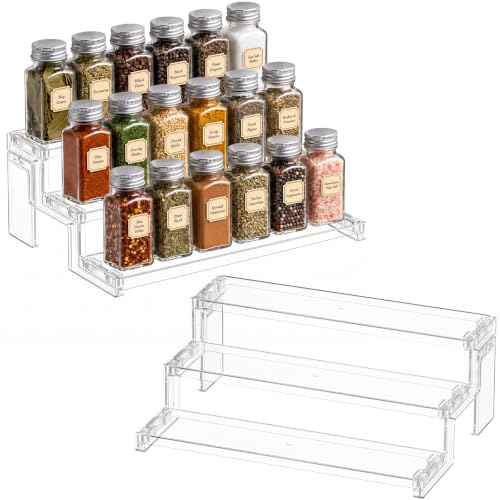 Lifewit 12″ Spice Rack, Perfume Cologne Stand, Tool-Free Assembly, 2 Pcs - color: Clear, size: 12″3-Tier,2 pc