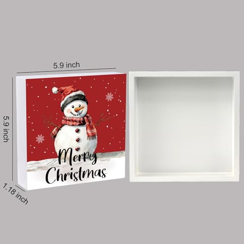 Christmas Decorations Indoor Christmas Decor Wooden Sign 5.9 x 5.9 Inch
