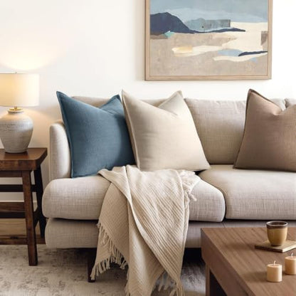 MIULEE Thick Textured Euro Sham Throw Pillow Covers 24x24 Inch Blue - color: Blue, size: 24" x 24" (Pack of 2)