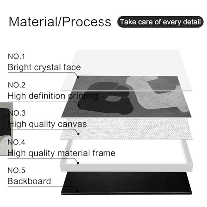 QKF 3Pcs Black White Gray Abstract Geometric Crystal Framed Canvas Wall Art - color: Black, White, Dark Gray, size: 20" X 28" X 3 pieces