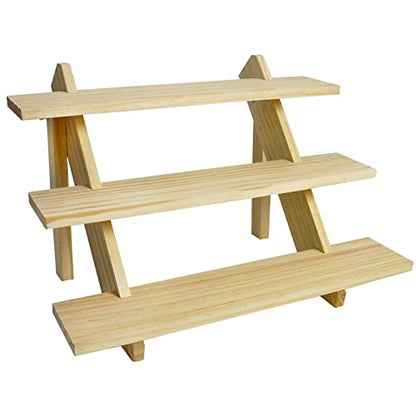 3 Tier Earring Display Stands For Selling, Retail Display Riser Earring, Ring Holder Stand, Removable Countertop Small Merchandise Display Stand, for Figures,Cupcake, Photo (Wood color) - color: Wood
