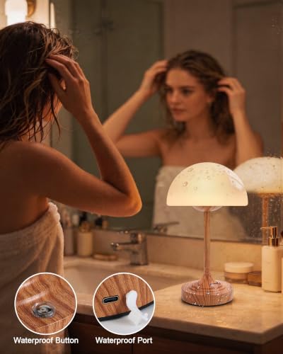 UMEXUS 11.8" Modern Small Cordless Table Lamp Rechargeable Battery Operated
