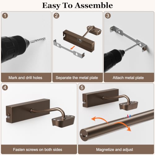 Picture Light for Wall, 4000mAh,13.8 Inch, 2 Pack, Brown - color: Brown