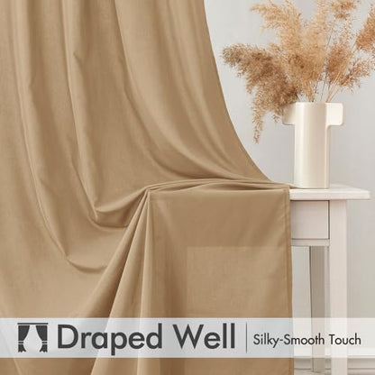 MIULEE Brown Semi Sheer Privacy Curtains Drapes 2 Panels 52W x 72L - color: Brown, size: 52"W x 72"L (Pack of 2)