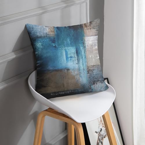 Britimes Throw Pillow Covers Set of 2, 16 x 16 Inch, Teal Grey - color: Teal Grey, size: 16" x 16" (Pack of 2)