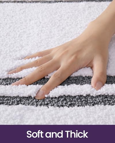 DEXI Oval Bath Mats for Bathroom Non Slip, 43x24 Bath Mat, Dark Grey - color: Dark Grey, size: 43" X 24" (Oval)