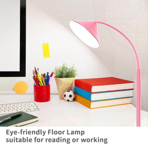 Yikuneng Dimmable LED Floor Lamp, Super Bright Reading Lamps Floor Standing lamp with Remote & Touch Control, Stepless Dimming & 2700K-6500K Color Temperature, for Living Room Bedroom Office, Pink - color: Pink