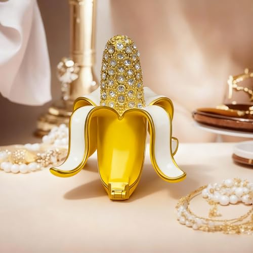 Cute Banana Metal Jewelry Box Daisy Trinket Boxes Storage Gift For Women - color: banana