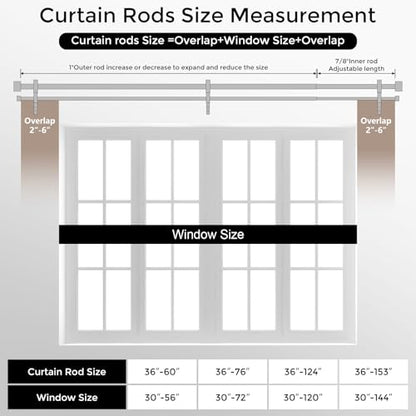 Double Curtain Rod, 36-153 Inch Warm Gold Heavy Duty Dual Rods - color: Warm Gold, size: 36"-153"