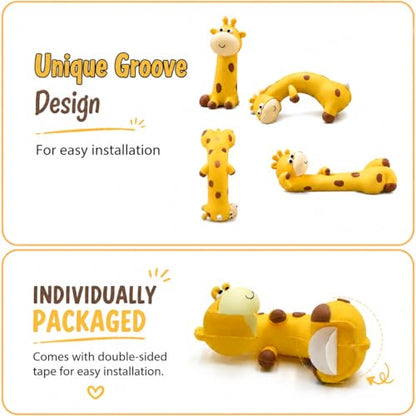 4Pcs Giraffe Monitor Figurines, Monitor Buddy, Mini Desk Figurines - color: Gold-giraffe