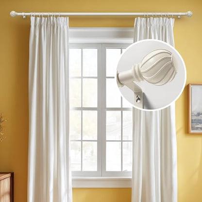 White Curtain Rods Set 2 Pack for Windows 72 to 144 Inch Long - color: White, size: 36"-150"|2 Pack